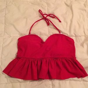 Sweetheart peplum swim top NEVER WORN